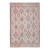 Vintage  Hand embroidered  Diamond Pattern Soft Warm Colors | Area Rug in Rugs by Vintage Pillows Store. Item made of wool & fiber