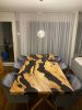 Olive Resin Table - Black Epoxy Table - Resin Dining Table | Tables by Tinella Collection. Item made of wood & synthetic