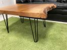 Sycamore Live Edge Coffee Table with Steel Hairpin Legs | Tables by Carlberg Design. Item made of wood works with minimalism style