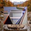 By the Dock - 30x40 Geometric Boat Painting| Shilo Ratner | Oil And Acrylic Painting in Paintings by Shilo Ratner