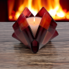 Red Checkerboard Glass Home Decor | Candle Holder in Decorative Objects by Sand & Iron