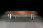 Straight Edge Black Walnut Dining Table | Tables by Urban Lumber Co.. Item made of wood with steel
