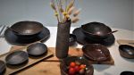Unique Black Ceramic Dinnerware Set for 8 - Complete 33 | Plate in Dinnerware by YomYomceramic. Item composed of stoneware