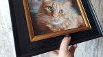 Red Cat pet portrait painting original, Custom cat painting | Oil And Acrylic Painting in Paintings by Natart. Item composed of canvas and synthetic in contemporary style