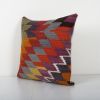 Handmade Diamond Colorful Kilim Cushion Cover, Tribal Handwo | Pillows by Vintage Pillows Store