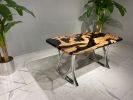 Olive Epoxy Table, Custom Resin Table, Dining Table | Tables by Tinella Collection. Item composed of wood & metal compatible with contemporary and art deco style
