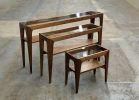 Glass Top Console Table – Mid-Century Modern Entryway or Sofa Table, Solid Wood Hardwood, Handcrafted, Made in USA | Tables by Marco Bogazzi