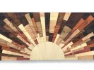 Oak City Sunrise | Wall Sculpture in Wall Hangings by StainsAndGrains. Item composed of wood and metal in contemporary or industrial style