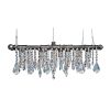 Ind. Mini-Banqueting Linear Suspension Blk. Steel Chandelier | Chandeliers by Michael McHale Designs. Item made of metal with glass