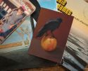 Black Crow Apple Greeting Card – Wildlife Art (5"x7") | Gift Cards by The Ugly Cat Studio