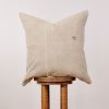 Taupe & Cream Woven Geometric with Vintage Army Fabric 21x21 | Pillow in Pillows by Vantage Design