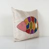 Suzani Silk Animal Pillow Cover, Handmade Embroideredx Fish | Cushion in Pillows by Vintage Pillows Store