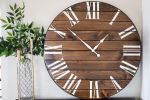 Dark Stained Wall Clock | Decorative Objects by Hazel Oak Farms. Item composed of walnut