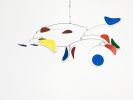 Hanging Mobile Mid Century Modern Rainbow in Serenity Style | Wall Sculpture in Wall Hangings by Skysetter Designs. Item made of metal