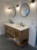 Model #1045 - Custom Double Sink Bathroom Vanity | Countertop in Furniture by Limitless Woodworking. Item made of maple wood compatible with contemporary and country & farmhouse style