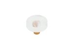 Glassia Wispy White Circle Knob | Hardware by Windborne Studios. Item composed of brass and glass