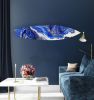 Abstract Blue Glitter Acrylic Surfboard Wall Art | Wall Sculpture in Wall Hangings by uniQstiQ. Item composed of synthetic
