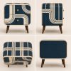 Handmade Art Deco Bone Inlay Nightstand Chic Bedside Table, Brass Knobs, Walnut Legs | Storage by IKKAZA