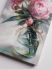 Peony flowers oil painting original art canvas, Romantic | Oil And Acrylic Painting in Paintings by Natart. Item composed of canvas and synthetic in contemporary style