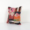Handmade Patchwork Square Kilim Rug Pillow Cover, Vintage Fa | Cushion in Pillows by Vintage Pillows Store