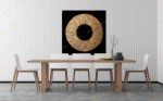 Large abstract gold leaf art painting gold wall art golden | Oil And Acrylic Painting in Paintings by Berez Art. Item made of canvas compatible with minimalism and contemporary style