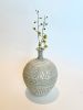 Matte white carved bottleneck no. 27 | Vase in Vases & Vessels by Dana Chieco