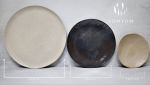 Beige Dark Brown and White Dinnerware Set | Plate in Dinnerware by YomYomceramic. Item made of ceramic