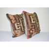 Set of Two 16" X 16" Turkish Kars Kilim Pillow Cover | Sham in Linens & Bedding by Vintage Pillows Store. Item composed of cotton and fiber