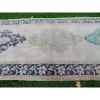 Geometric Distressed Wool Oushak Runner - Wide Hallway Rug | Runner Rug in Rugs by Vintage Pillows Store. Item composed of cotton