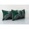 Pair Zebra Ikat Velvet Pillow Cushion, Set Animal Silk Lumba | Pillows by Vintage Pillows Store