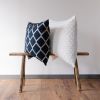 White with Square Fringe Decorative Pillow 24x24 | Pillows by Vantage Design