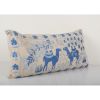 Extra Long Animal Motif Suzani Pillow, Vintage Embroidered | Sham in Linens & Bedding by Vintage Pillows Store. Item composed of cotton