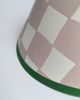 A Pair of Plaster Pink & Emerald Checkerboard Hand Painted | Table Lamp in Lamps by Rosie Gore. Item made of paper