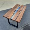 Custom Ultra Clear Epoxy Table | Dining Table in Tables by Ironscustomwood. Item made of walnut & metal compatible with contemporary and country & farmhouse style