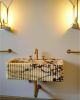 Modern Design Fluted Calacatta Viola Marble Sink | Water Fixtures by AYMARBLEDESIGN LLC