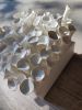 White-on-white sculpture on canvas, square canvas art | Wall Sculpture in Wall Hangings by Natasha Kanevski. Item composed of canvas in minimalism or contemporary style
