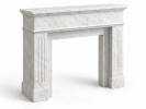 Custom Carrara White Marble Fireplace Mantel | Fluted Luxury Surround | Work by Vero Marble