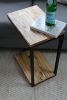 Floor shelf C-table Spalted Maple | End Table in Tables by Hazel Oak Farms. Item made of oak wood & metal