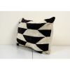 Ikat Velvet Pillow, Silk Lumbar Cushion Cover, Black Lumbar | Sham in Linens & Bedding by Vintage Pillows Store. Item composed of cotton