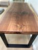 Solid Walnut Live Edge Desk | Tables by Good Wood Brothers. Item made of walnut with metal works with mid century modern & modern style