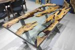 Handmade epoxy table, Transparent Furniture Vivid Edge | Dining Table in Tables by LuxuryEpoxyFurniture. Item made of wood with synthetic