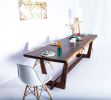 The Prima :: Claro Walnut Dining Table | Tables by MODERNCRE8VE. Item made of walnut with brass