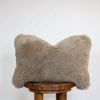 Oatmeal Sheepskin Hide Lumbar Pillow 12x18 | Pillows by Vantage Design