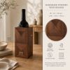 Handmade Mahogany Wine Bottle Holder, Wooden Marquetry Decor, Scandinavian Minimalist Home Accent, Housewarming Gift | Tableware by Vesta Corte