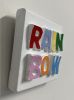 Rainbow Color 4" x 4" | Mixed Media in Paintings by Emeline Tate. Item made of canvas with synthetic