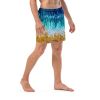 Men's Swim Trunks - Good Tidings - Fluid Blue Gold | Work by Eman's Gallery