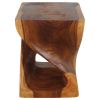 Haussmann® Wood Twist End Table 15 x 15 x 20 in H Cherry Oil | Tables by Haussmann®