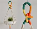 Modern Color Block Macrame Plant Hanger – 37” Handmade Boho Hanging Planter | Plants & Landscape by Freefille