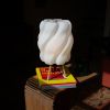 Handmade 3D Printed Table Lamp: Oak Legs, Modern Accent Lighting | Lamps by Spacecraft Furnishing