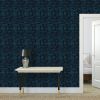 Water - Black on Blue - Medium Wallpaper Print | Wall Treatments by Sean Martorana. Item composed of paper